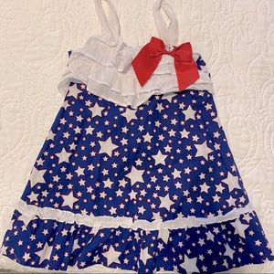 Girl’s Dress, 4th of July Red White Blue, Patriotic, 24 Month Nannette Baby